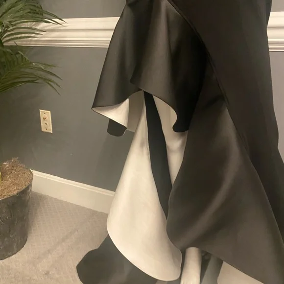 Jovani Black and White Strapless Ruffle Formal Dress. - Picture 9 of 12